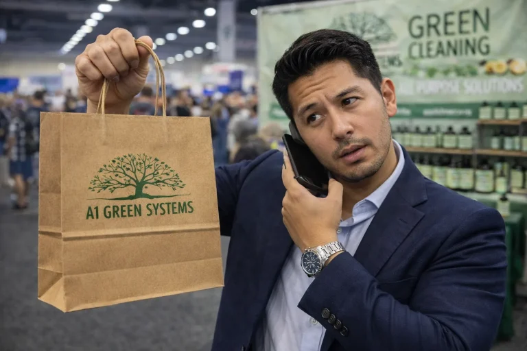 Business professional with A1 Green Systems products